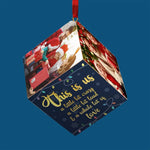Custom Photo Christmas Family Gifts - Personalized Cube Ornament