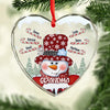 Grandma, Your Love Has Shaped Me In Lasting Ways - Family Personalized Custom Heart Glass Ornament - Christmas Gift For Mom, Grandma