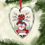 Grandma, Your Love Has Shaped Me In Lasting Ways - Family Personalized Custom Heart Glass Ornament - Christmas Gift For Grandma