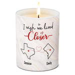 Custom Name Long Distance Couple Gifts - Personalized Scented Candle