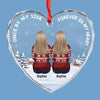 Once By My Side, Forever In My Heart - Memorial Personalized Custom Heart Glass Ornament - Sympathy Gift, Christmas Gift For Family Members