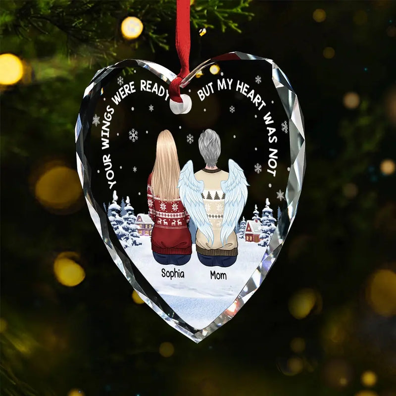 Once By My Side, Forever In My Heart - Memorial Personalized Custom Heart Glass Ornament - Sympathy Gift, Christmas Gift For Family Members