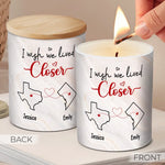 Custom Name Long Distance Couple Gifts - Personalized Scented Candle