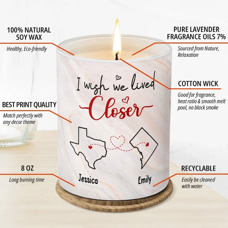 Distance Means So Little When Someone Means So Much - Bestie Personalized Custom Smokeless Scented Candle - Gift For Best Friends, BFF, Sisters