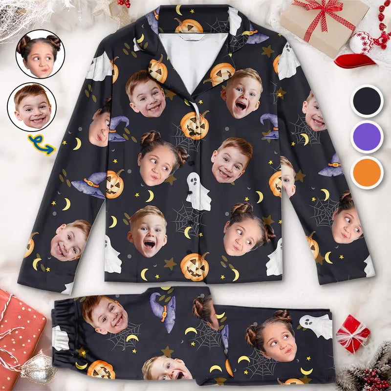 Custom Photo The Bigger The Family, The Greater The Crazy - Family Personalized Custom Pajamas - Halloween Gift For Family Members
