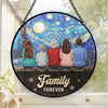 Siblings Forever - Family Personalized Custom Stained Glass Window Hanging Suncatcher - Christmas Gift For Family Members
