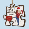 Loving You Is Easy - Couple Personalized Custom Shaped 2 Layered Wood Christmas Ornament - Christmas Gift For Husband Wife, Anniversary