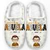 Too Much Of A Cutie To Be Spooky - Family Personalized Custom Fluffy Slippers - Halloween Gift For Mom, Grandma