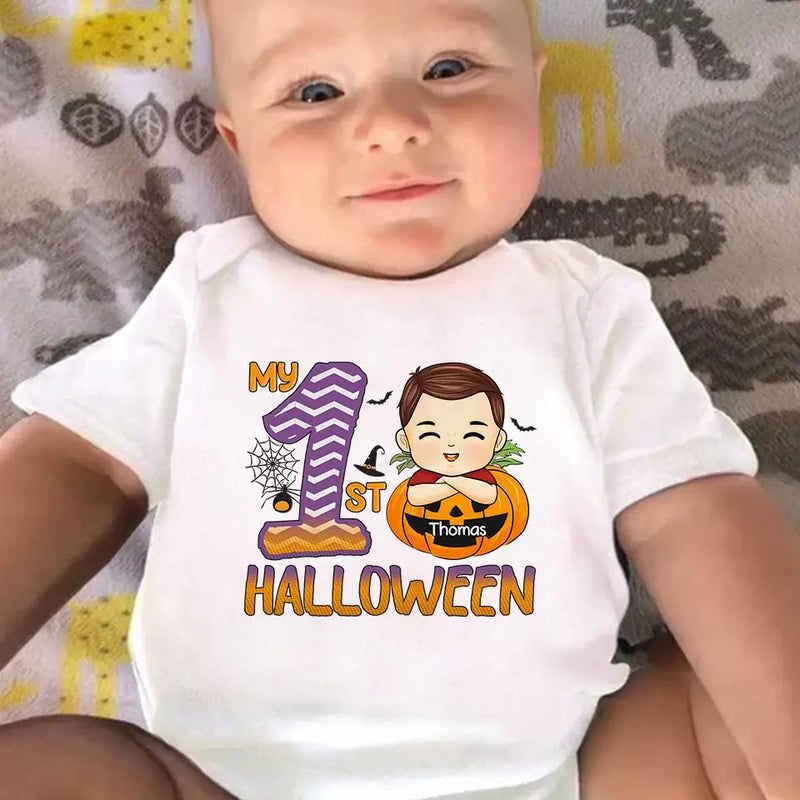 Cutest Pumpkin In The Patch - Family Personalized Custom Baby Onesie - Halloween Gift For Baby Kids, Newborn Baby