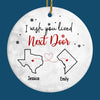 I Wish You Lived Next Door - Bestie Personalized Custom Ornament - Ceramic Round Shaped - Christmas Gift For Best Friends, BFF, Sisters