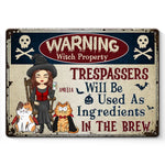 Cursed With Claws - Cat Personalized Custom Home Decor Metal Sign - House Warming Gift, Halloween Gift For Pet Owners, Pet Lovers