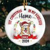 Whiskers In A Winter Wonderland - Dog & Cat Personalized Custom 3D Inflated Effect Printed Ornament - Ceramic Round Shaped - Christmas Gift For Pet Owners, Pet Lovers, First Christmas