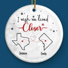I Wish You Lived Next Door - Bestie Personalized Custom Ornament - Ceramic Round Shaped - Christmas Gift For Best Friends, BFF, Sisters