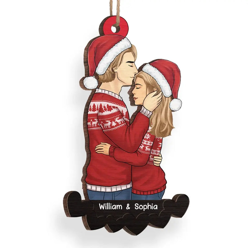 With You Every Moment Is A Treasure Worth Remembering - Couple Personalized Custom Ornament - Wood Custom Shaped - Christmas Gift For Husband Wife, Anniversary