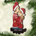 With You Every Moment Is A Treasure Worth Remembering - Couple Personalized Custom Ornament - Wood Custom Shaped - Christmas Gift For Husband Wife, Anniversary