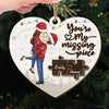 You Are The One I Never Want To Lose - Couple Personalized Custom Shaped 2 Layered Wood Christmas Ornament - Christmas Gift For Husband Wife, Anniversary
