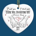 Custom Name Romantic Christmas Gifts for Couples - Personalized Ceramic Ornament
