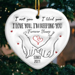 Custom Name Romantic Christmas Gifts for Couples - Personalized Ceramic Ornament