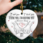 Custom Name Romantic Christmas Gifts for Couples - Personalized Ceramic Ornament
