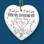 Custom Name Romantic Christmas Gifts for Couples - Personalized Ceramic Ornament