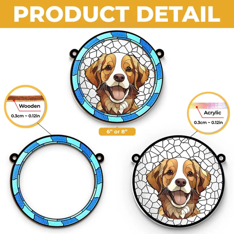 Custom Photo A Part Of One's Soul Remains Unawakened - Memorial Personalized Window Hanging Suncatcher - Sympathy Gift For Pet Owners, Pet Lovers