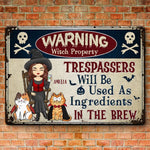 Cursed With Claws - Cat Personalized Custom Home Decor Metal Sign - House Warming Gift, Halloween Gift For Pet Owners, Pet Lovers