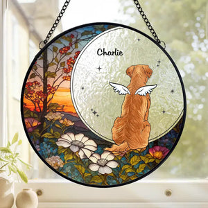 Forever In My Heart - Memorial Personalized Custom Stained Glass Window Hanging Suncatcher - Sympathy Gift For Pet Owners, Pet Lovers