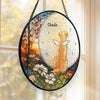 Until The Day We Meet Again On The Rainbow Bridge - Memorial Personalized Custom Stained Glass Window Hanging Suncatcher - Sympathy Gift For Pet Owners, Pet Lovers