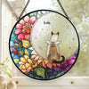 They Lived, They Loved, They Purred - Memorial Personalized Custom Stained Glass Window Hanging Suncatcher - Sympathy Gift For Pet Owners, Pet Lovers