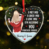 My Snow Angel - Couple Personalized Custom Heart Glass Ornament - Christmas Gift For Husband Wife, Anniversary
