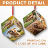 Custom Photo Beautiful Time With You - Dog & Cat Personalized Custom Wooden Cube Ornament - Christmas Gift For Pet Owners, Pet Lovers