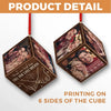 Custom Photo From Our First Kiss - Couple Personalized Custom Wooden Cube Ornament - Christmas Gift For Husband Wife, Anniversary