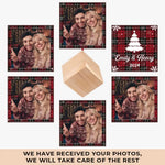 Custom Photo Christmas Couple Gifts - Personalized Cube Ornament