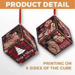 Custom Photo Christmas Couple Gifts - Personalized Cube Ornament