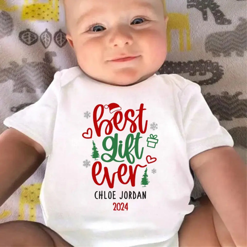 Our Favorite Gift Arrived Early This Year - Family Personalized Custom Baby Onesie - Christmas Gift For Baby Kids, Newborn Baby