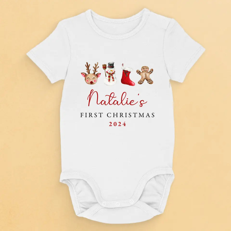mens christmas dress shirt Celebrating Baby's First Christmas - Family Personalized Custom Baby O