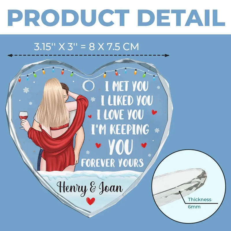 My Snow Angel - Couple Personalized Custom Heart Glass Ornament - Christmas Gift For Husband Wife, Anniversary