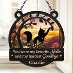 No Longer By Our Side, But Forever In Our Hearts - Memorial Personalized Window Hanging Suncatcher - Sympathy Gift For Pet Owners, Pet Lovers