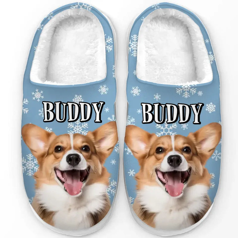 Custom Photo Merry Catmas, My Furry Friend - Dog & Cat Personalized Custom Fluffy Slippers - Christmas Gift For Pet Owners, Pet Lovers
