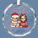 Custom Name Funny Christmas Gifts for Best Friends - Personalized Glass Ornament