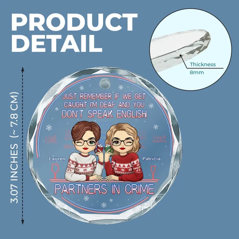 Congrats On Being My Bestie - Bestie Personalized Custom Circle Glass Ornament - Christmas Gift For Best Friends, BFF, Sisters