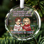 Custom Name Funny Christmas Gifts for Best Friends - Personalized Glass Ornament
