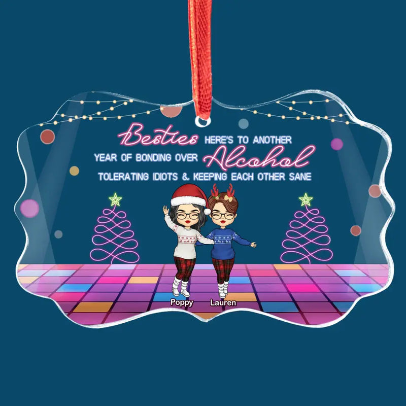 Keeping Each Other Sane - Bestie Personalized Custom Benelux Glass Ornament - Christmas Gift For Best Friends, BFF, Sisters
