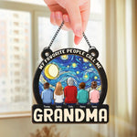 Happiness Is A Hug From Grandma - Family Personalized Window Hanging Suncatcher - Gift For Grandma