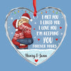 All I Want For Christmas Is Your Kiss - Couple Personalized Custom Heart Glass Ornament - Christmas Gift For Husband Wife, Anniversary