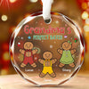 Cozy Cuddles With Grandma's Gingerbread - Family Personalized Custom Circle Glass Ornament - Christmas Gift For Mom, Grandma