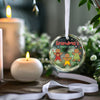 Cozy Cuddles With Grandma's Gingerbread - Family Personalized Custom Circle Glass Ornament - Christmas Gift For Mom, Grandma