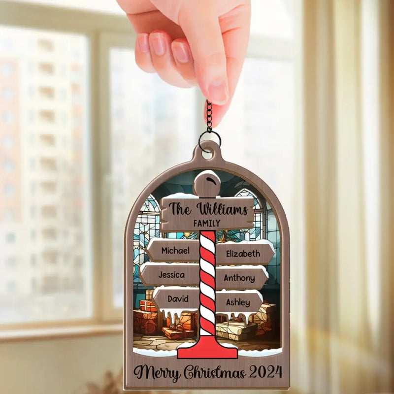 There’s Snow Place Like Home - Family Personalized Window Hanging Suncatcher - Christmas Gift For Family Members