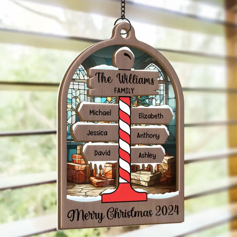 There’s Snow Place Like Home - Family Personalized Window Hanging Suncatcher - Christmas Gift For Family Members