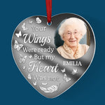 Custom Photo Forever In Our Hearts - Memorial Personalized Custom Mirrored Acrylic Ornament - Sympathy Gift, Christmas Gift For Family Members